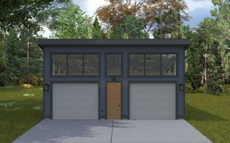 Modern 2 Car Garage Plan - 720 Square Feet | Floor Plan #2802-00333 ...