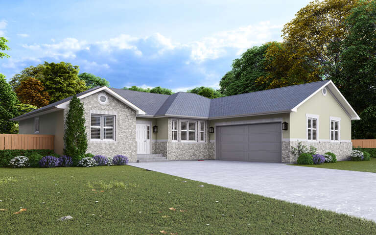 House Plan House Plan #32214 Angled Front Elevation