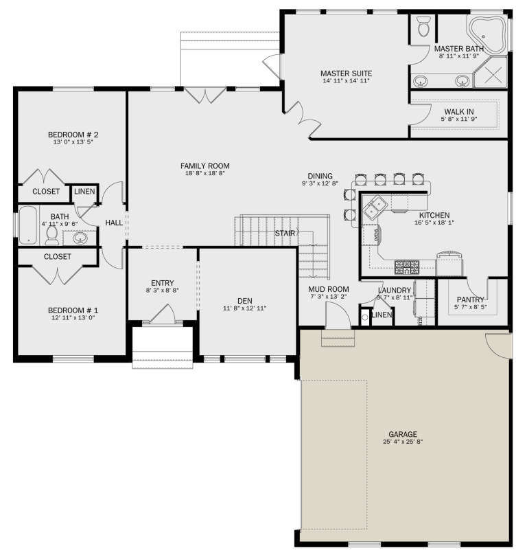 House Plan House Plan #32214 Drawing 1