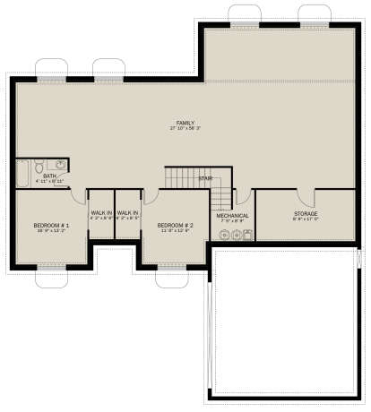 Basement for House Plan #2802-00337