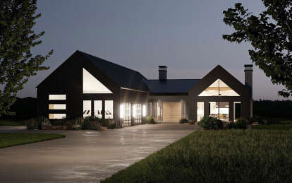 Modern Transitional House Plan #963-01087 Elevation Photo