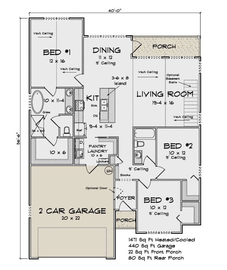 House Plan House Plan #32222 Drawing 1