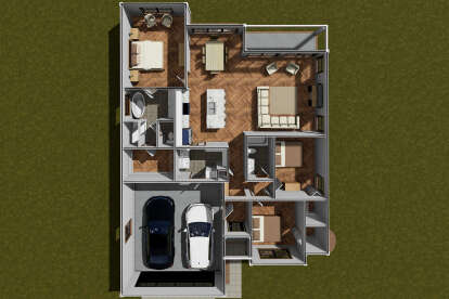 Overhead First Floor for House Plan #4848-00440