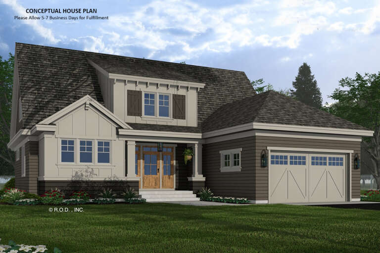 House Plan House Plan #32226 Angled Front Elevation