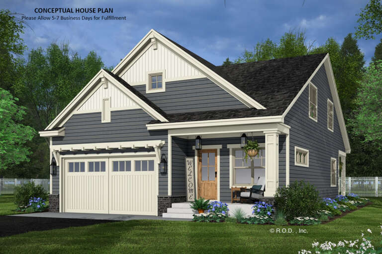 House Plan House Plan #32233 Angled Front Elevation