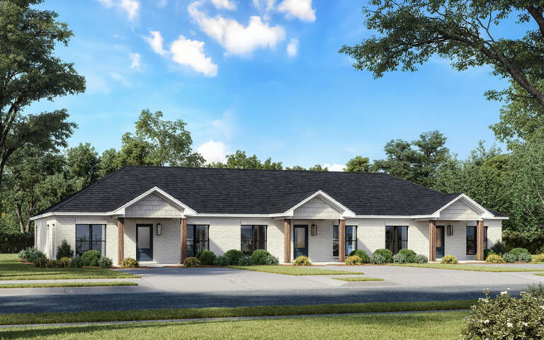 House Plan House Plan #32235 Angled Front Elevation