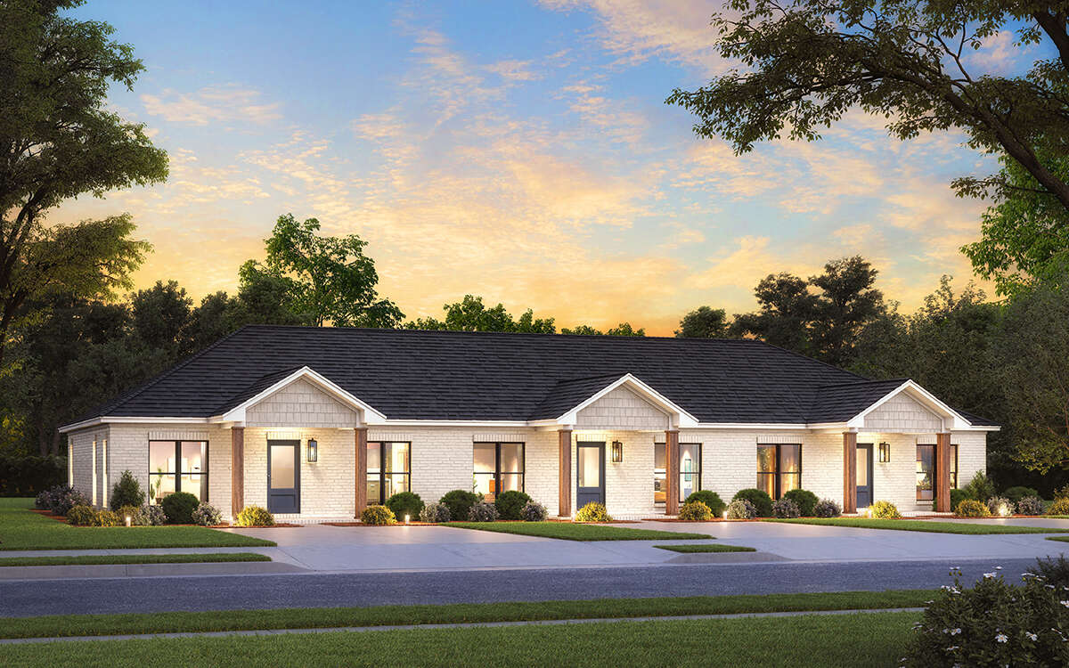 Traditional Triplex Plan - 997 Square Feet, 2 Bedrooms, 2 Bathrooms ...