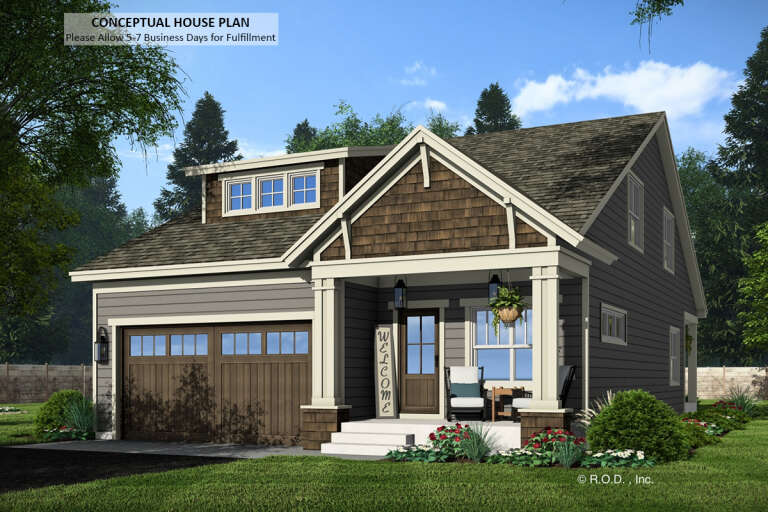 House Plan House Plan #32236 Angled Front Elevation