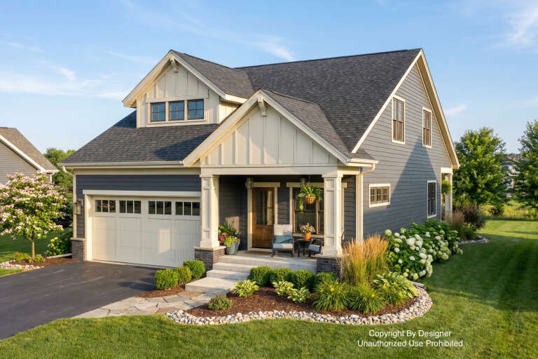 House Plan House Plan #32237 Angled Front Elevation 