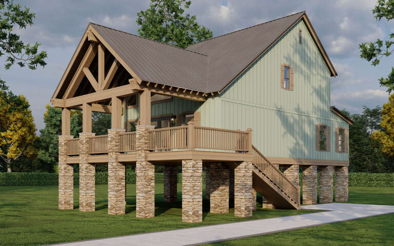 House Plan House Plan #32239 Angled Front Elevation