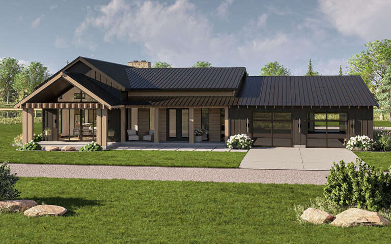 House Plan House Plan #32240 Angled Front Elevation