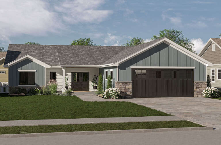 House Plan House Plan #32242 Angled Front Elevation