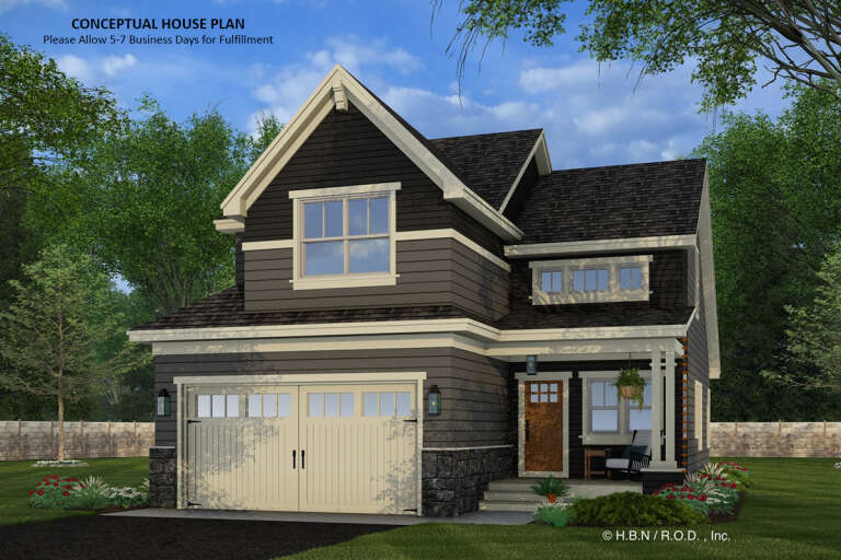House Plan House Plan #32249 Angled Front Elevation
