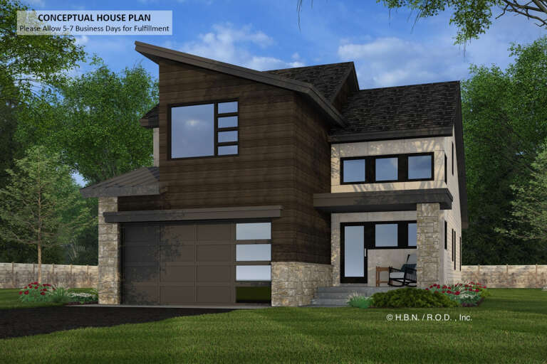 House Plan House Plan #32254 Angled Front Elevation