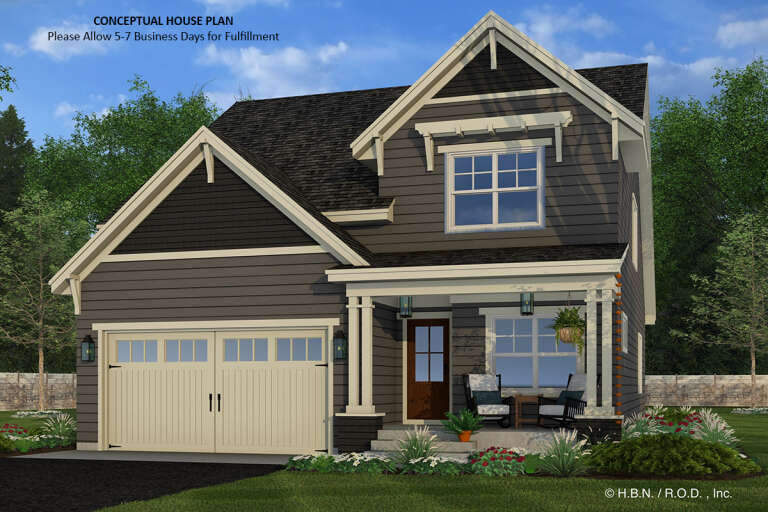 House Plan House Plan #32258 Angled Front Elevation