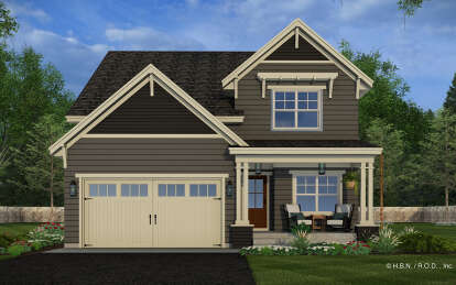Craftsman House Plan #098-00487 Elevation Photo