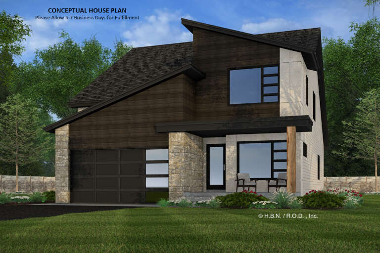 House Plan House Plan #32259 Angled Front Elevation