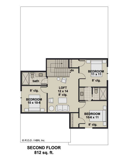 Second Floor for House Plan #098-00489