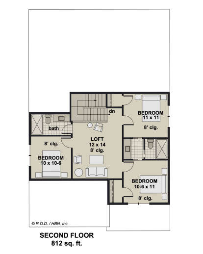 Second Floor for House Plan #098-00490