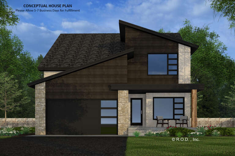 House Plan House Plan #32262 Angled Front Elevation