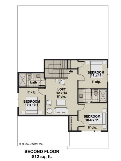 Second Floor for House Plan #098-00491