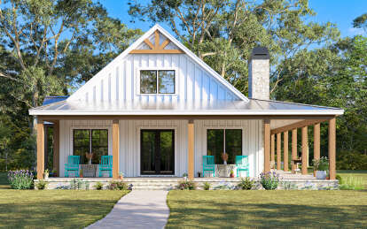 Modern Farmhouse House Plan #009-00423 Elevation Photo