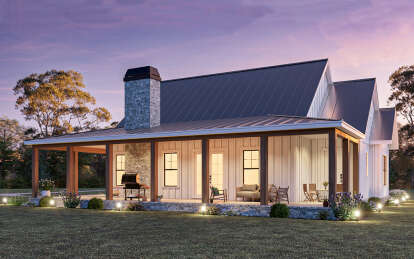 Modern Farmhouse House Plan #009-00423 Elevation Photo
