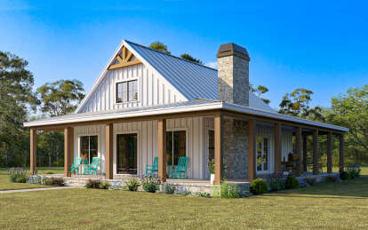 Modern Farmhouse House Plan #009-00423 Elevation Photo