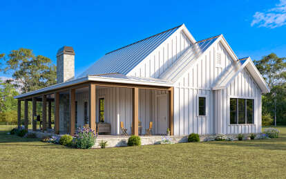 Modern Farmhouse House Plan #009-00423 Elevation Photo