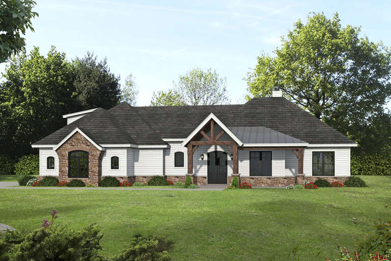 House Plan House Plan #32269 Angled Front Elevation