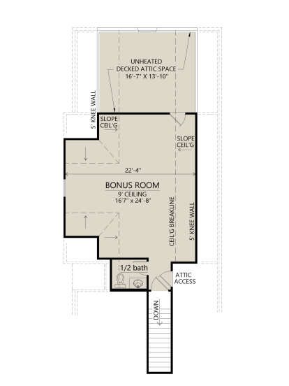 Bonus Room for House Plan #4534-00135