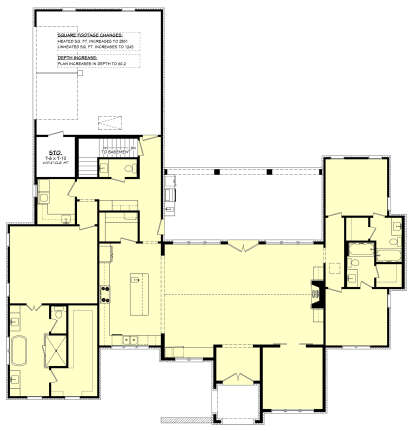 Main Floor w/ Basement Stairs Location for House Plan #041-00378