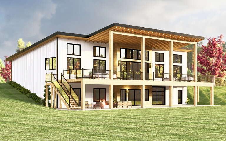 House Plan House Plan #32281 Angled Rear Elevation