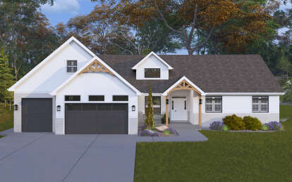 Modern Farmhouse House Plan #2802-00341 Elevation Photo