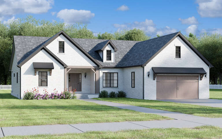 House Plan House Plan #32285 Angled Front Elevation