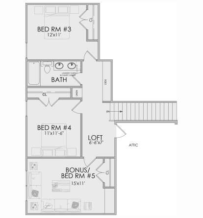 Second Floor for House Plan #7071-00039