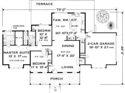 Main Floor for House Plan #033-00087