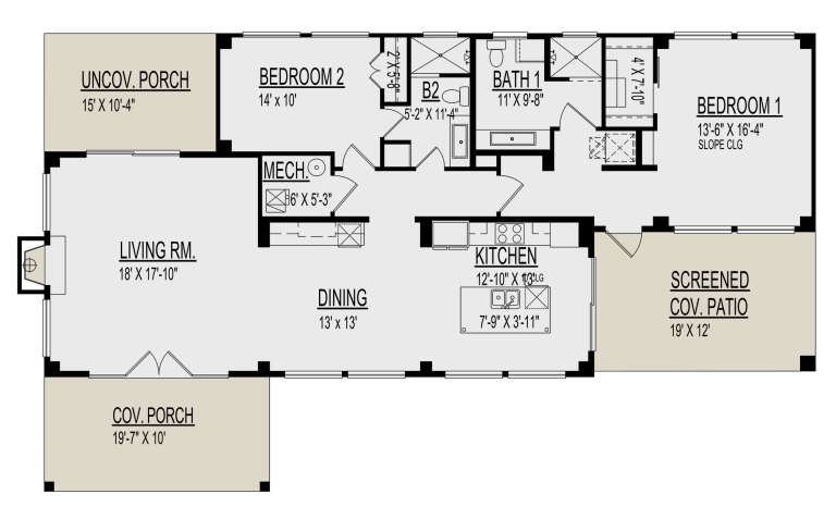 House Plan House Plan #32302 Drawing 1