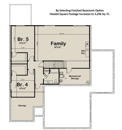 Basement for House Plan #1935-00001
