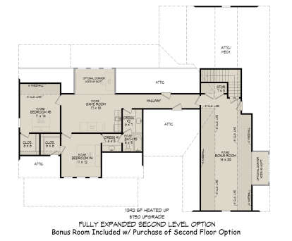Optional Second Floor  for House Plan #940-01234
