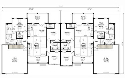 Main Floor w/ Basement Stairs Location for House Plan #009-00426