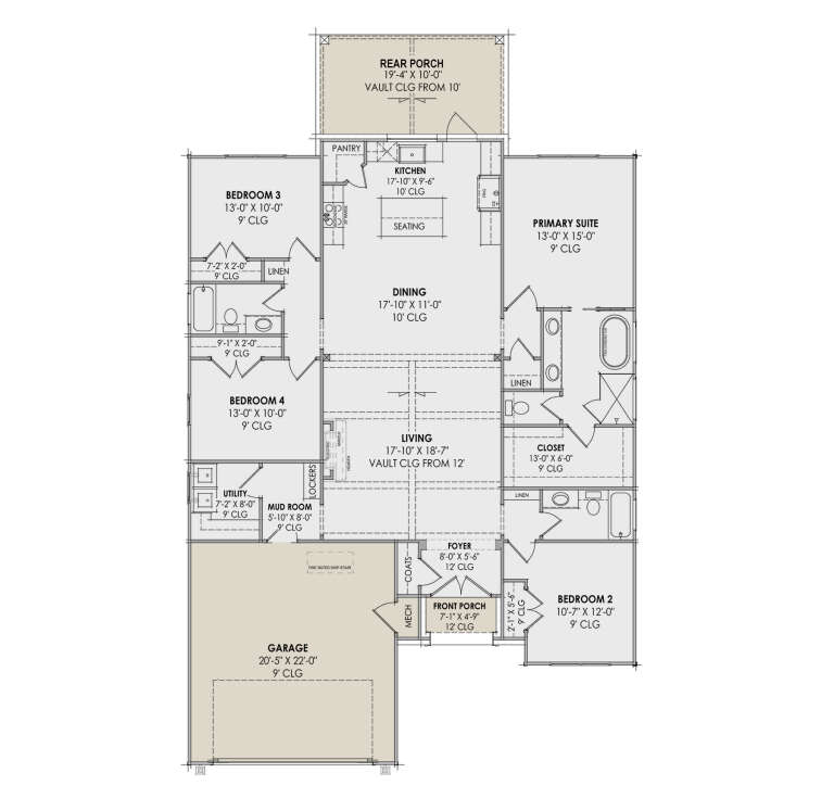 French Country Plan - 2,000 Square Feet, 4 Bedrooms, 3 Bathrooms ...