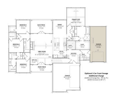 Main Floor w/ Optional 3 Car Garage for House Plan #7983-00141
