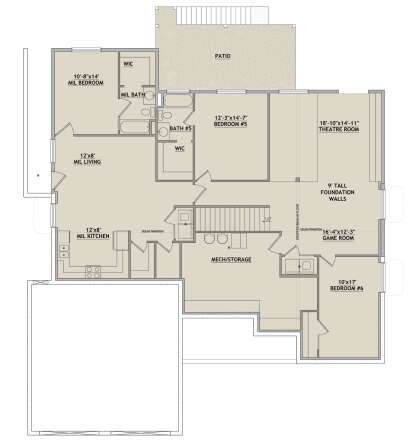 Basement for House Plan #8768-00155