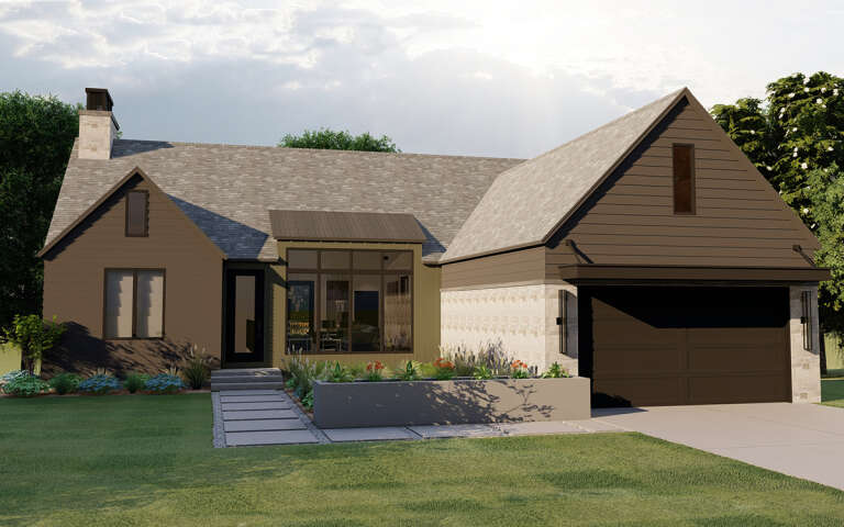 House Plan House Plan #32322 Angled Front Elevation