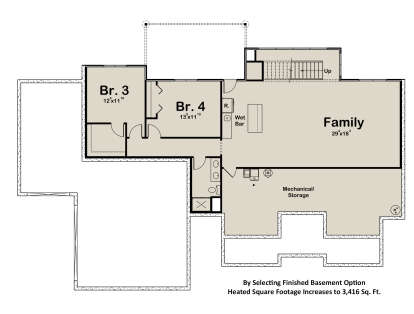 Basement for House Plan #1935-00003