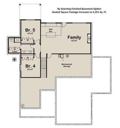 Basement for House Plan #1935-00004