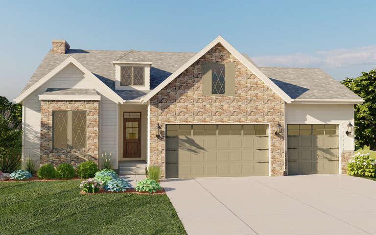 House Plan House Plan #32325 Angled Front Elevation