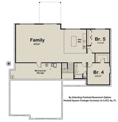 Basement for House Plan #1935-00006