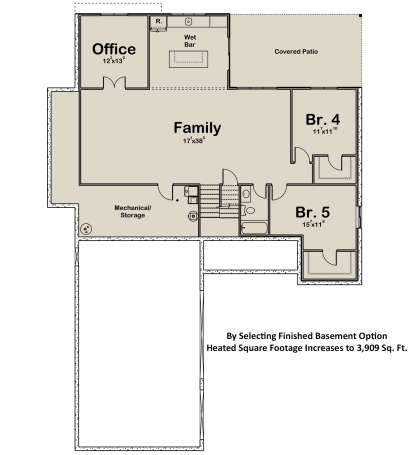 Basement for House Plan #1935-00007